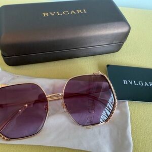 Bulgari Luxurious Gold and Purple Sunglasses